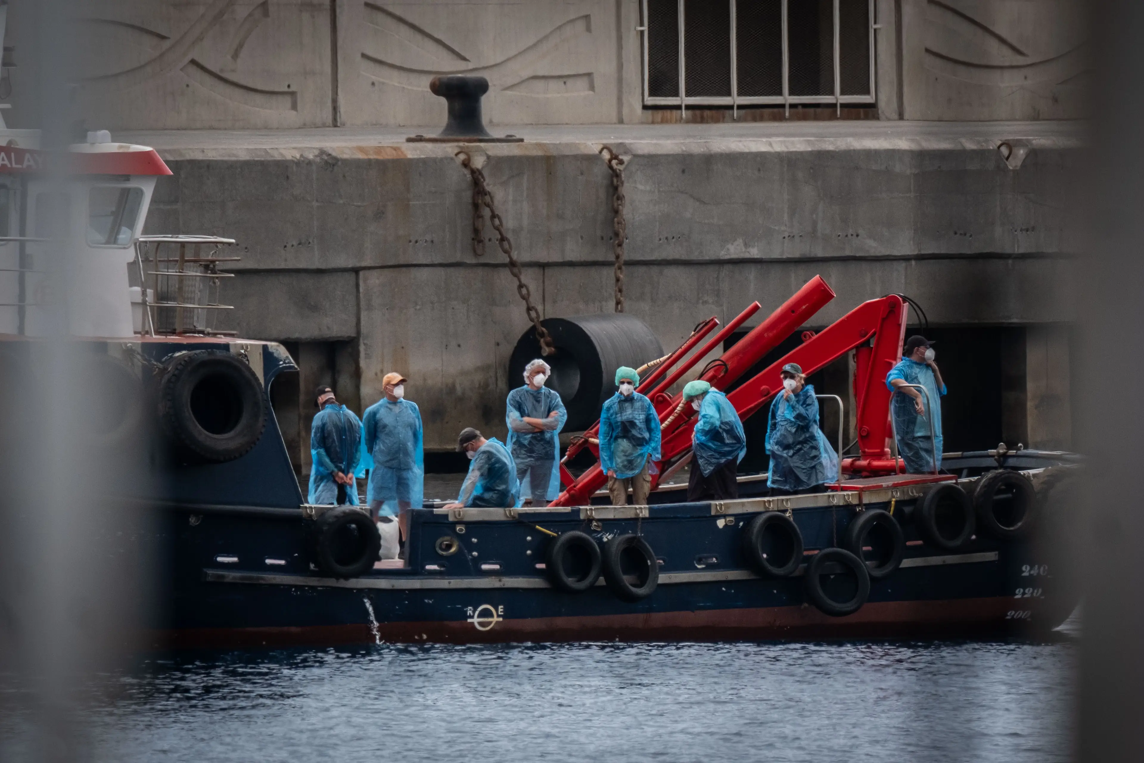 Passengers seen after disembarking the MV Hondius in Tenerife on May 10 (Andres Gutierrez/Anadolu via Getty Images)