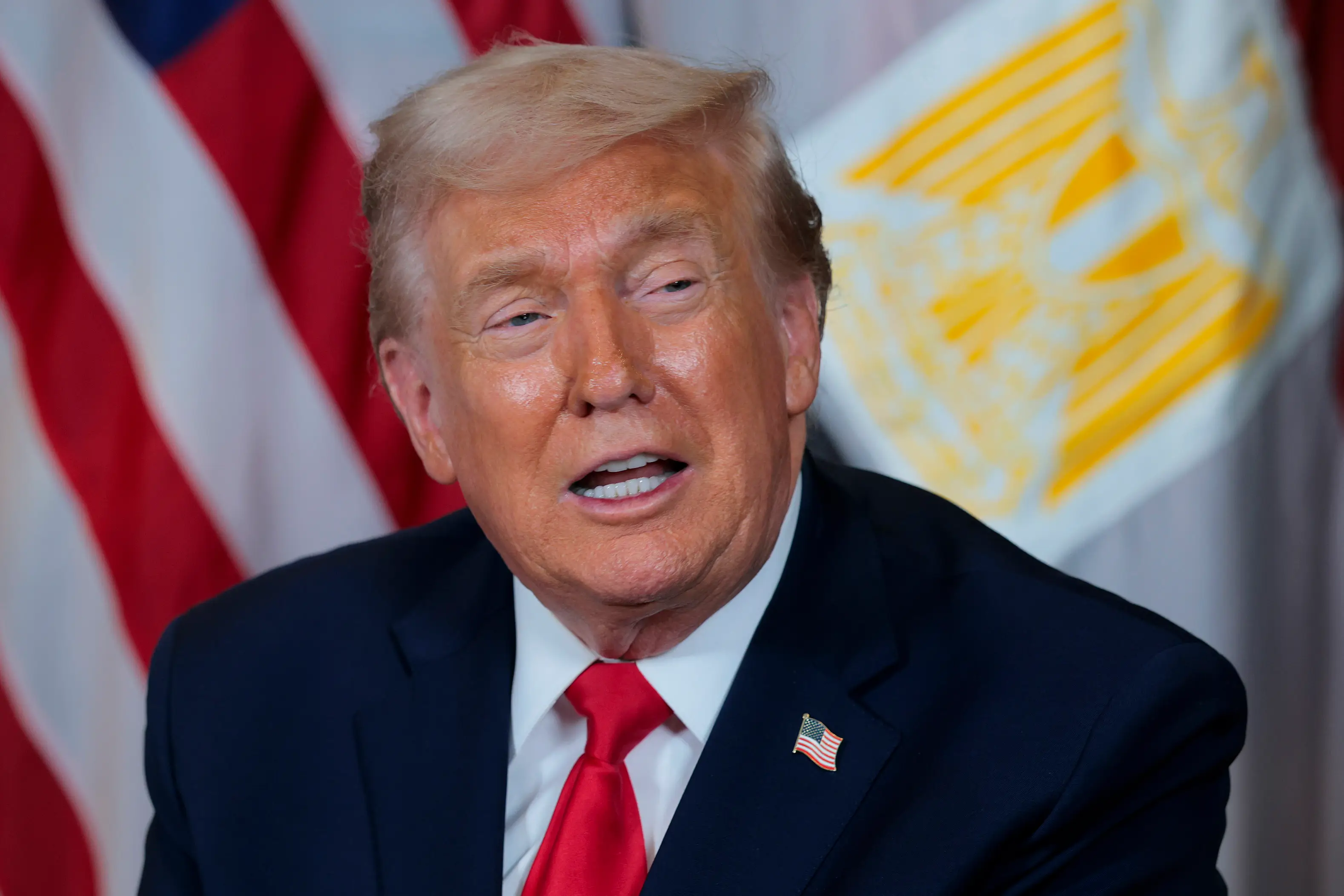 Trump made a number of bizarre comments during his speeches in Davos (Chip Somodevilla/Getty Images)