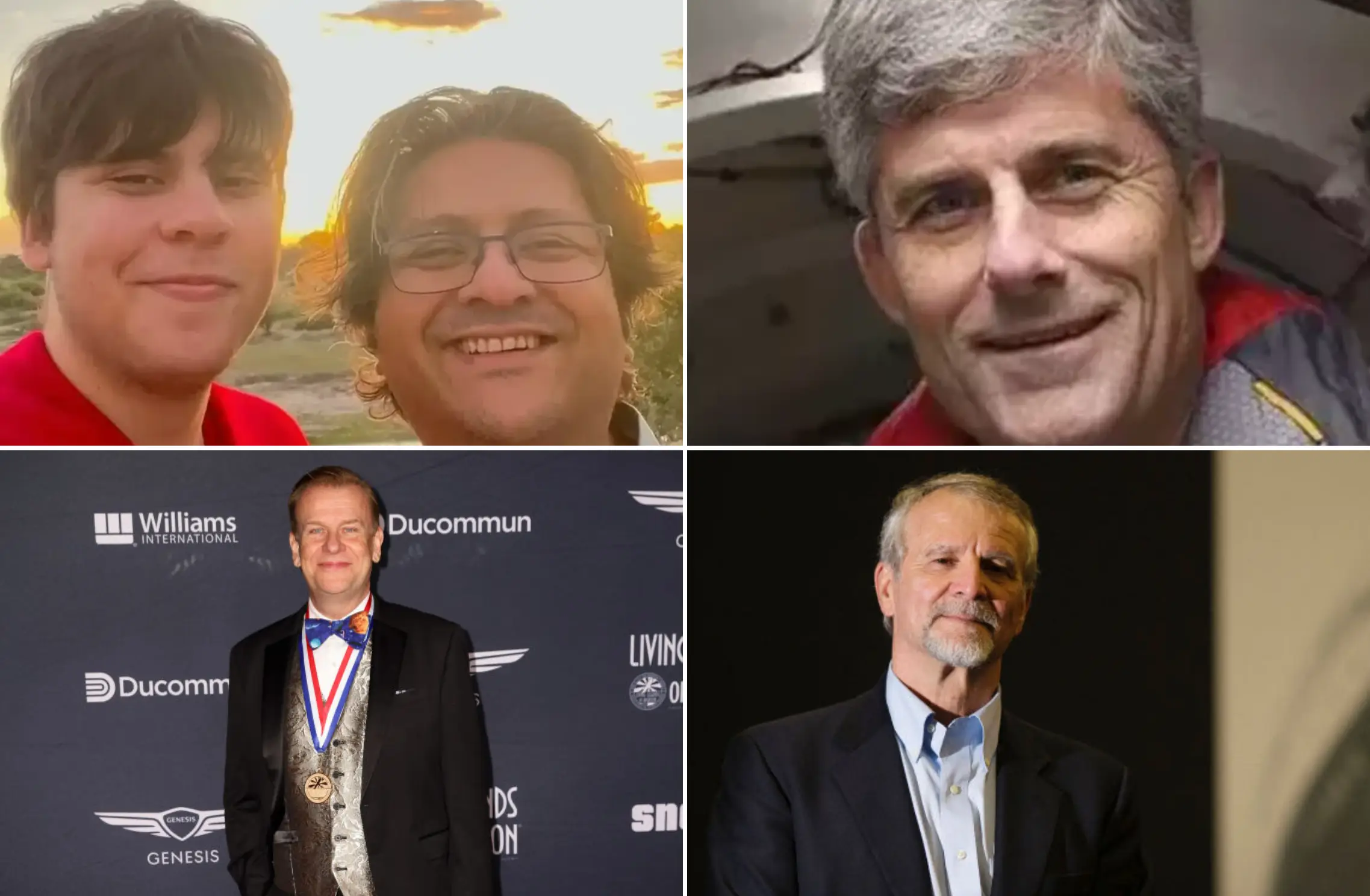Victims businessman Shahzada Dawood, 48, his son, Sulaiman Dawood, 19, OceanGate CEO Stockton Rush, 61, British billionaire Hamish Harding, 58, and French Titanic expert Paul-Henri Nargeolet, 77 (Handout/OceanGate/Victoria Sirakova/Getty Images/JOEL SAGET/AFP via Getty Images)