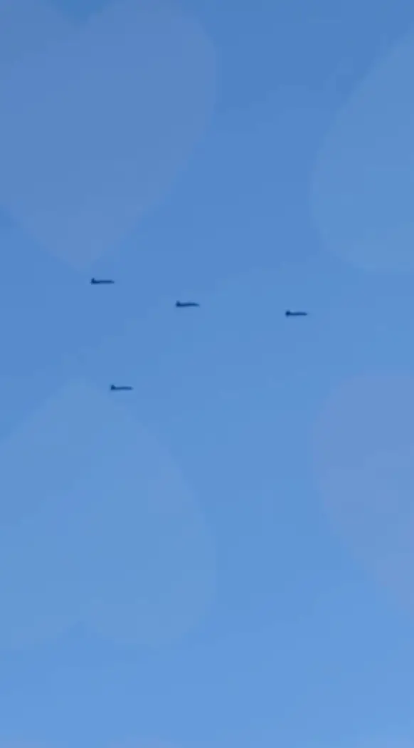 Towards the end of the clip is when things start to get proper weird as four fighter jets - all of a sudden - start travelling in the direction of the 'UFO'.