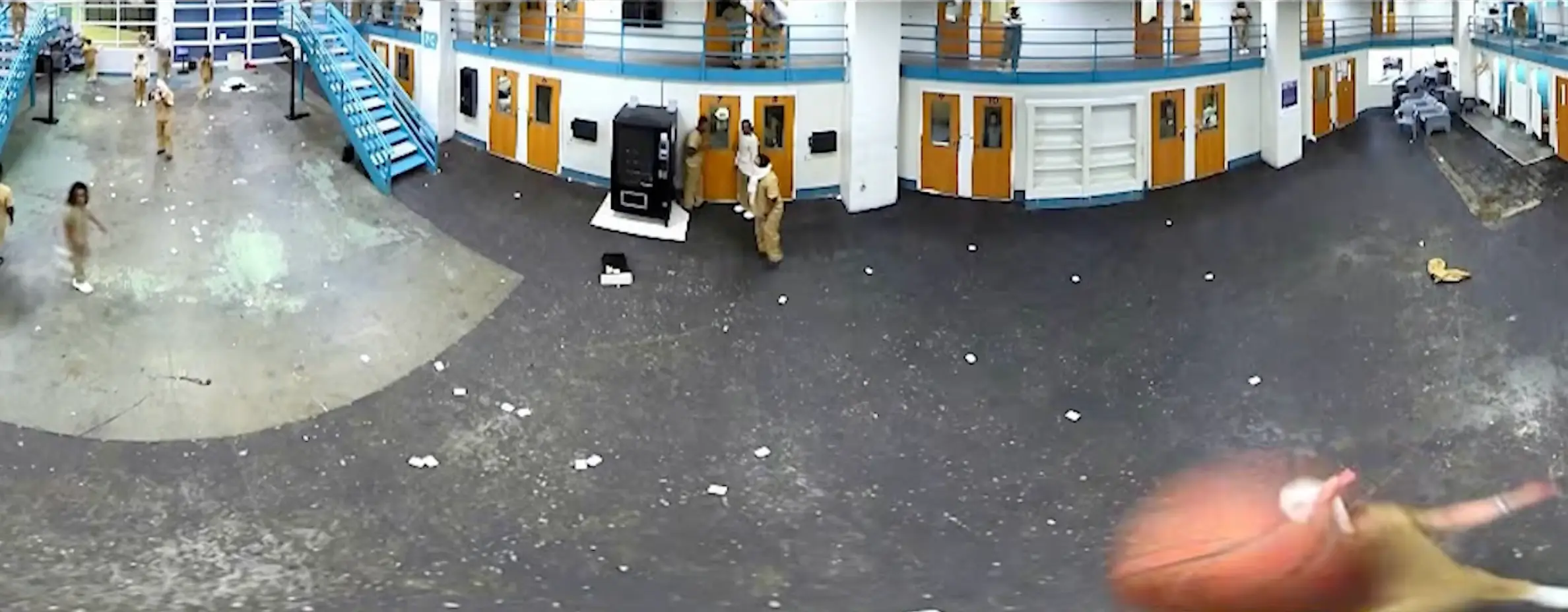 The surveillance camera was struck by a basketball (FOX 2 St. Louis)