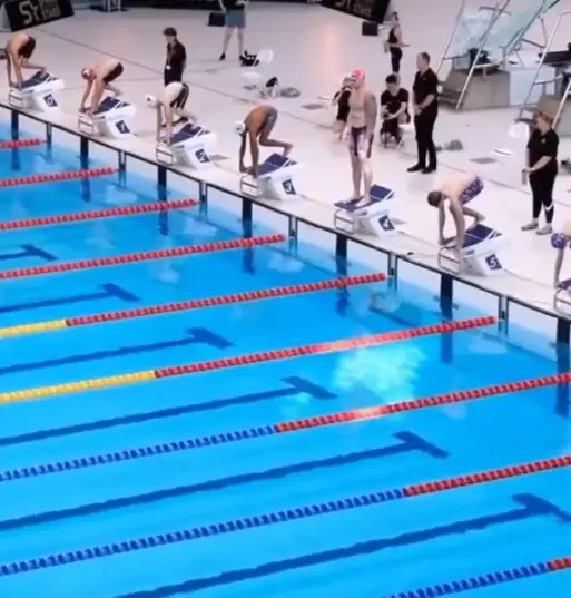 The video shows how the Olympian gave their competitors a head start. (Sprint With The Stars)