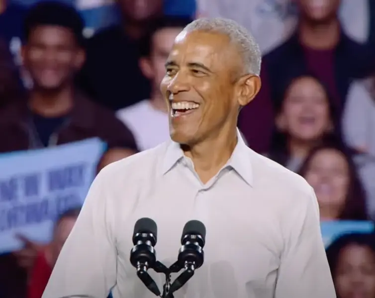 Barack Obama was having the time of his life performing the song on stage(The Democrats/YouTube)