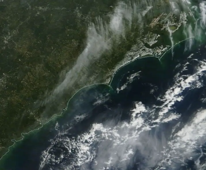 Some areas of the US can expect to be impacted (NASA Worldview)