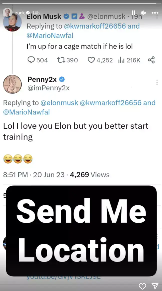 It seems as if Mark Zuckerberg is up for a cage fight with Elon Musk!