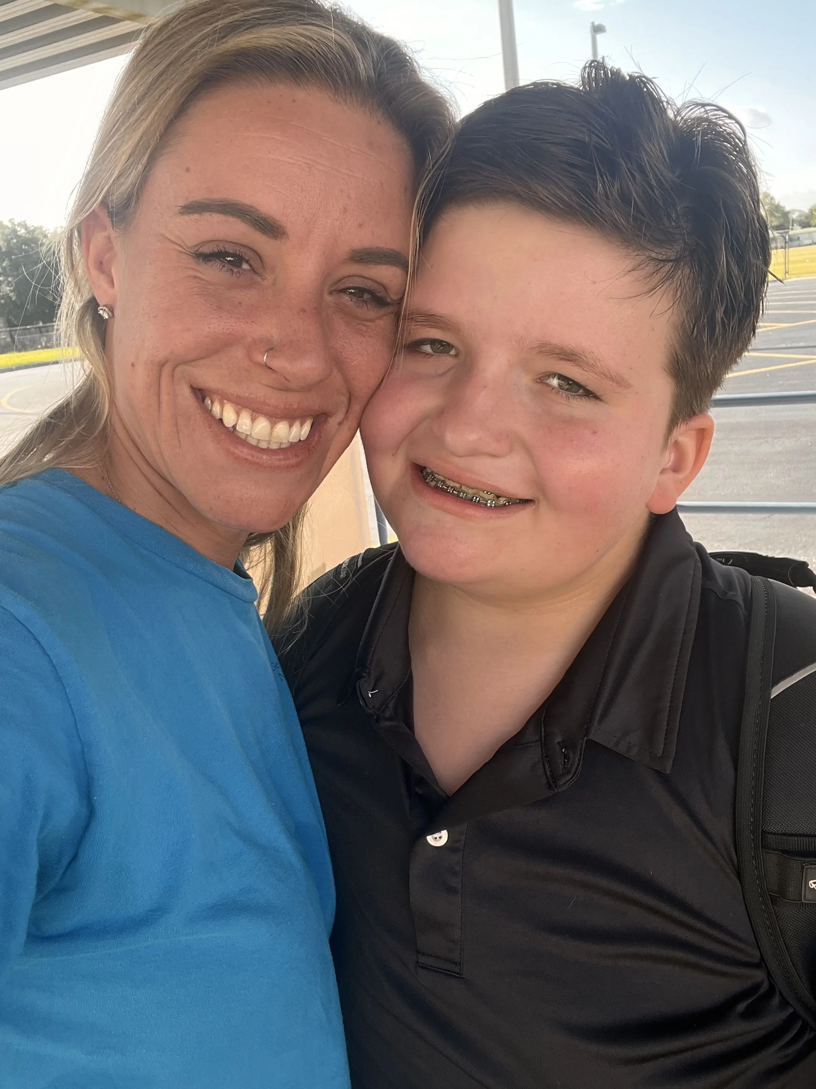 Courtney Graham and her son Caden - who weighed 294 pounds at his biggest (Kennedy)