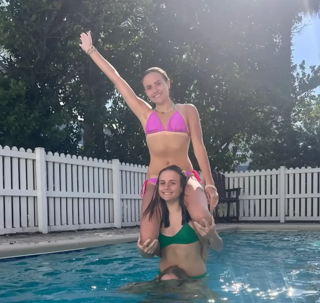 Sisters Lulu and Ellie Gribbin were in the water when the shark was spotted (This Morning/ITV)