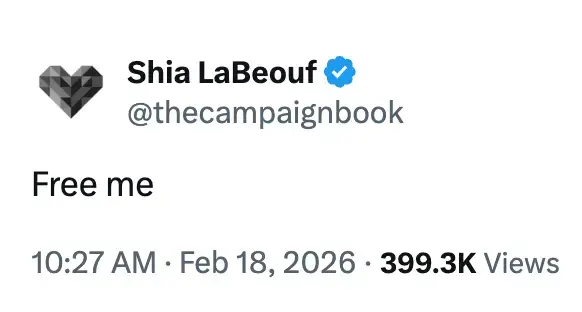 The actor shared a two word response on X (X/@thecampaignbook)