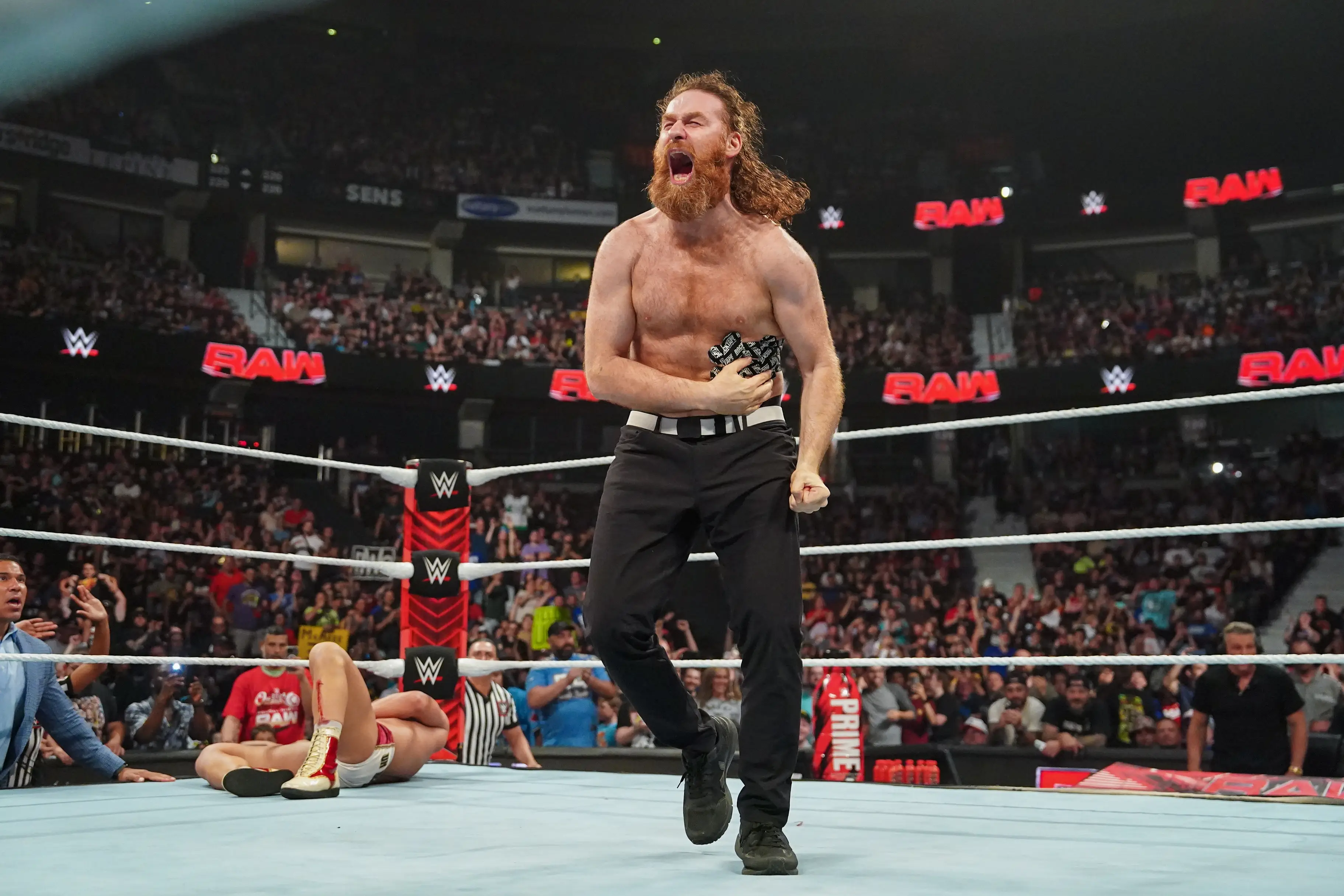 Sami Zayn condemned the online abuse directed against Khelif. (WWE/Getty Images)