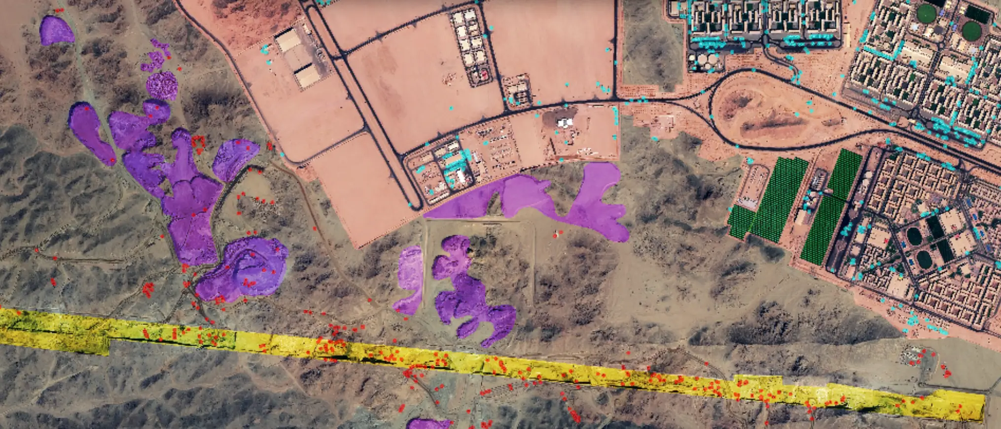 Satellite images show construction well underway.