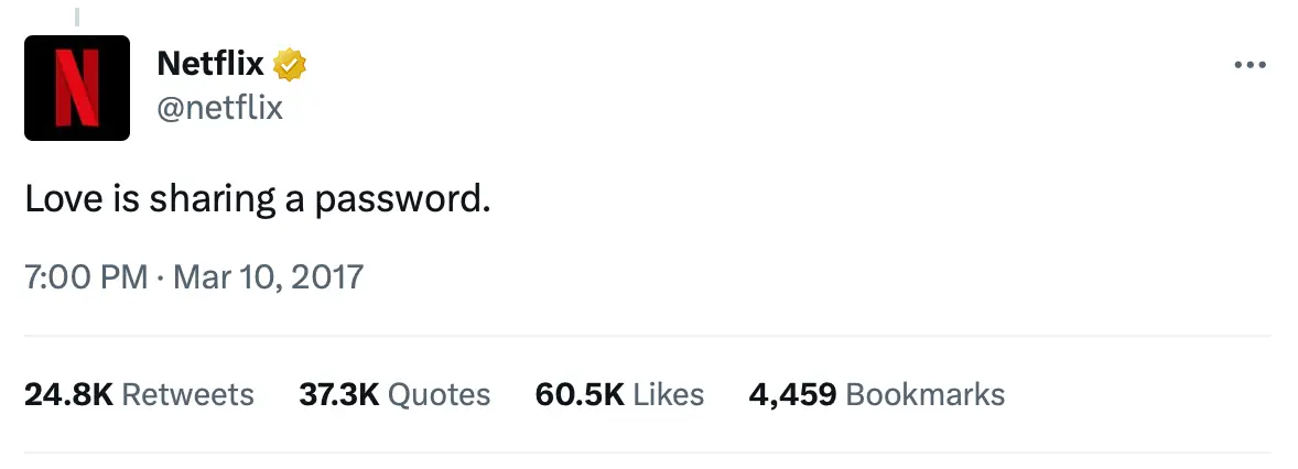 The rather ironic tweet is visible.