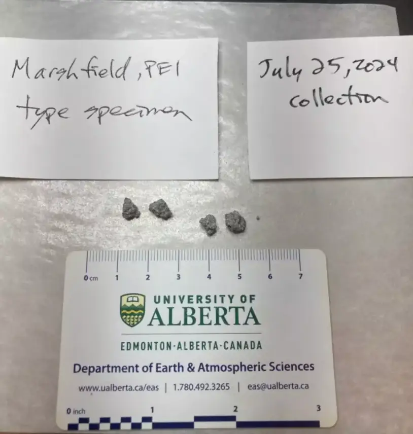 Pieces of the meteorite were sent off for further inspection (University of Alberta Meteorite Collection)