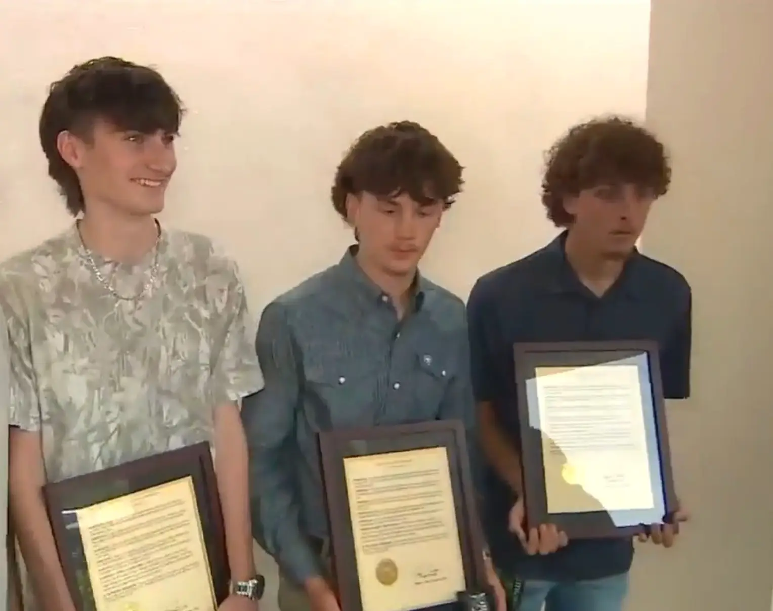 The three teens have been showered with praise for saving the man's life (Good Morning America)