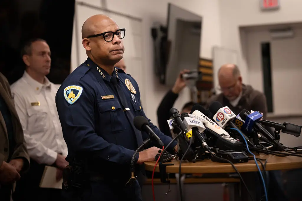 Chief of Madison Police Shon Barnes said officers have not been able to determine the authenticity of the alleged manifesto (Scott Olson/Getty Images)