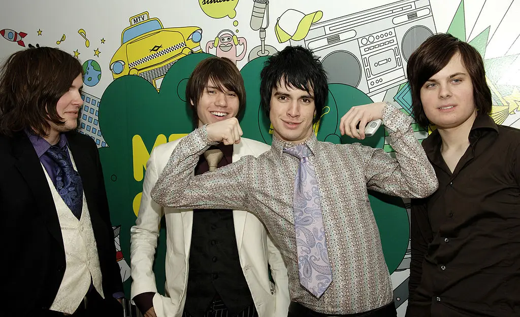 Panic! At The Disco band members Brent Wilson, Ryan Ross, Urie and Spencer Smith pictured back in 2006 (Shawn Ehlers/WireImage)