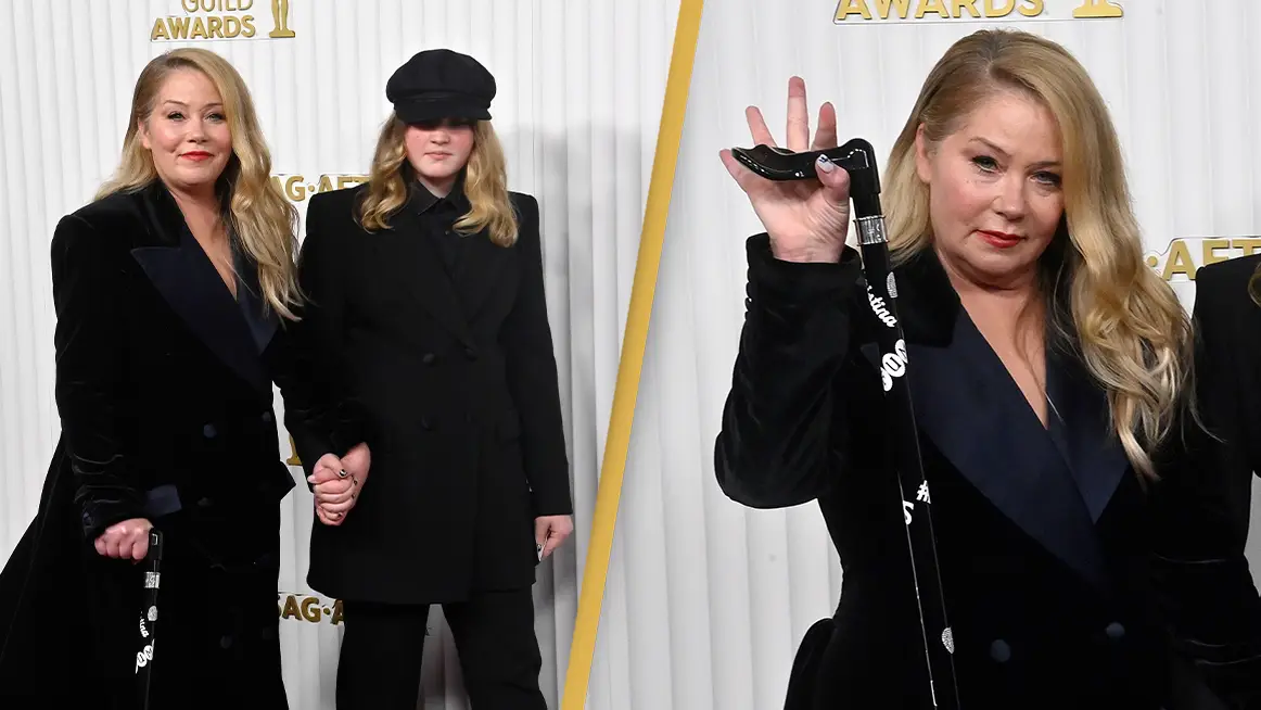 Christina Applegate attends her ‘last ever‘ awards show with cane that says 'F**k You MS'