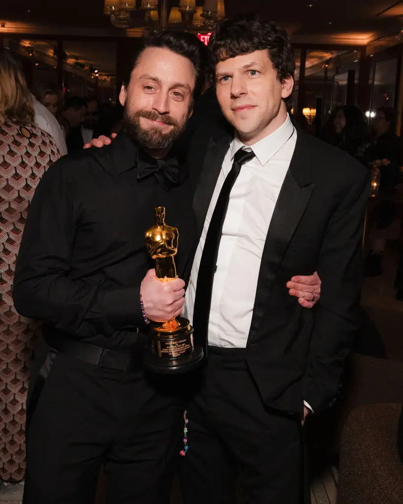 Kieren Culkin with co-star and director of 'A Real Pain', Jesse Eisenberg (David Jon/Getty Images for Searchlight Pictures)