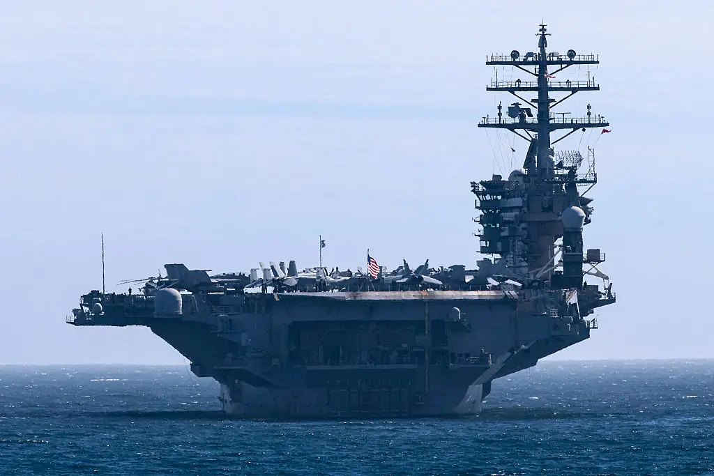 There are 3,500 sailors and Marines aboard the Tripoli and its two accompanying warships (Photo by Lucas Aguayo Araos/Anadolu via Getty Images)