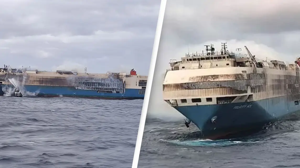 Vessel Containing Luxury Cars Still On Fire A Week Later As Eye-Watering Cost Of Blaze Is Estimated