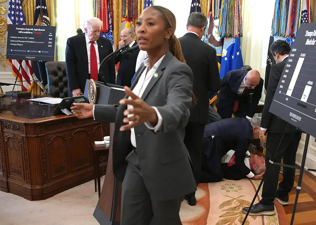 The man became unwell during the meeting (Andrew Harnik/Getty Images)