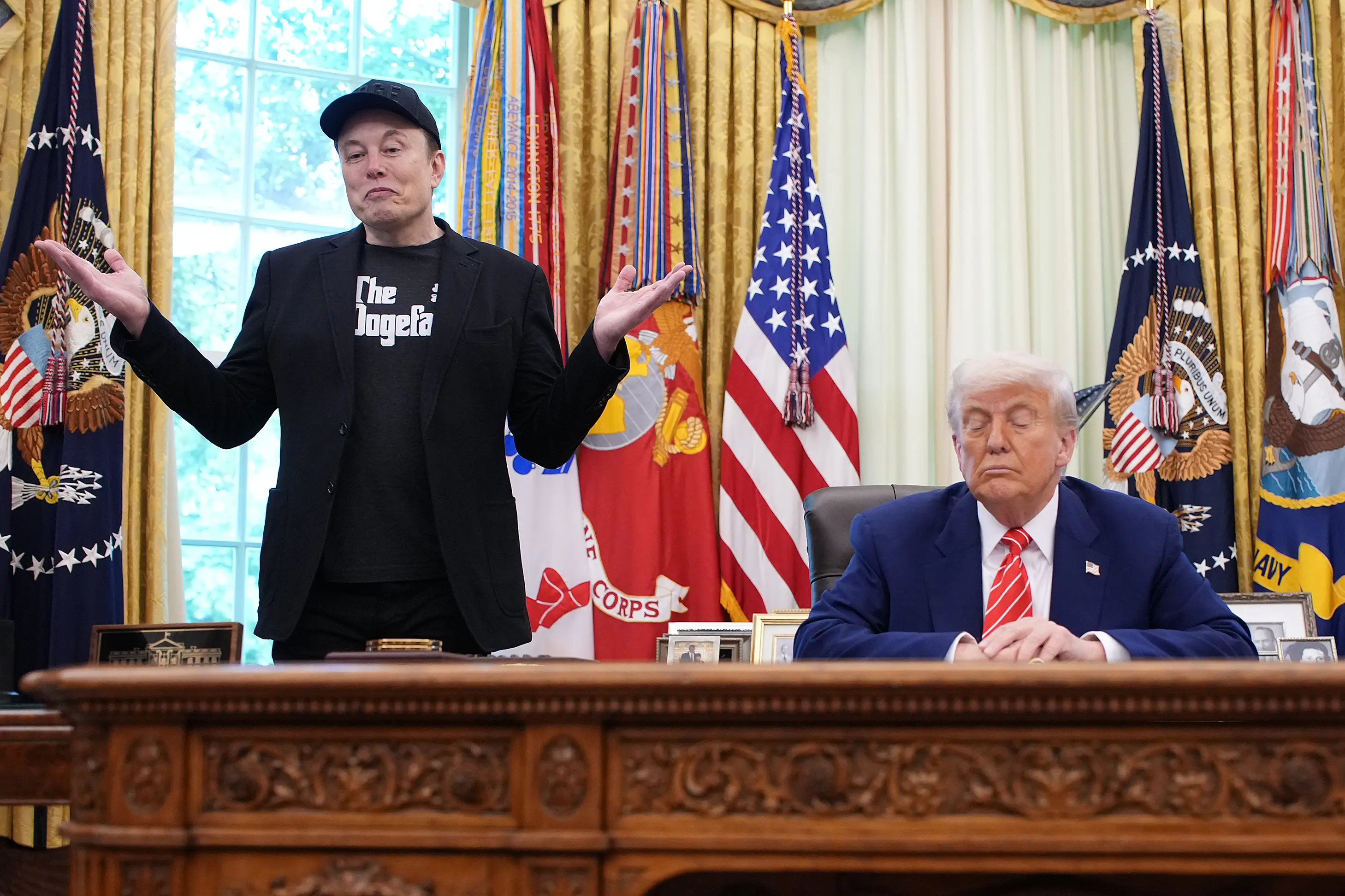 Trump and Musk famously fell out earlier this year (Kevin Dietsch/Getty Images)