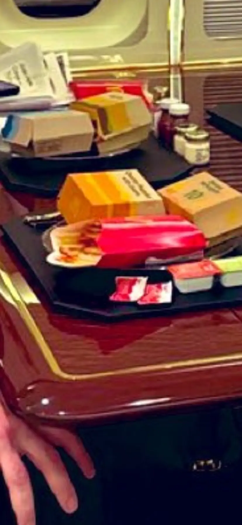 Musk dollops his ketchup on top of his fries in the box and people have claimed it is a psychopathic trait (X/@realDonaldTrump)