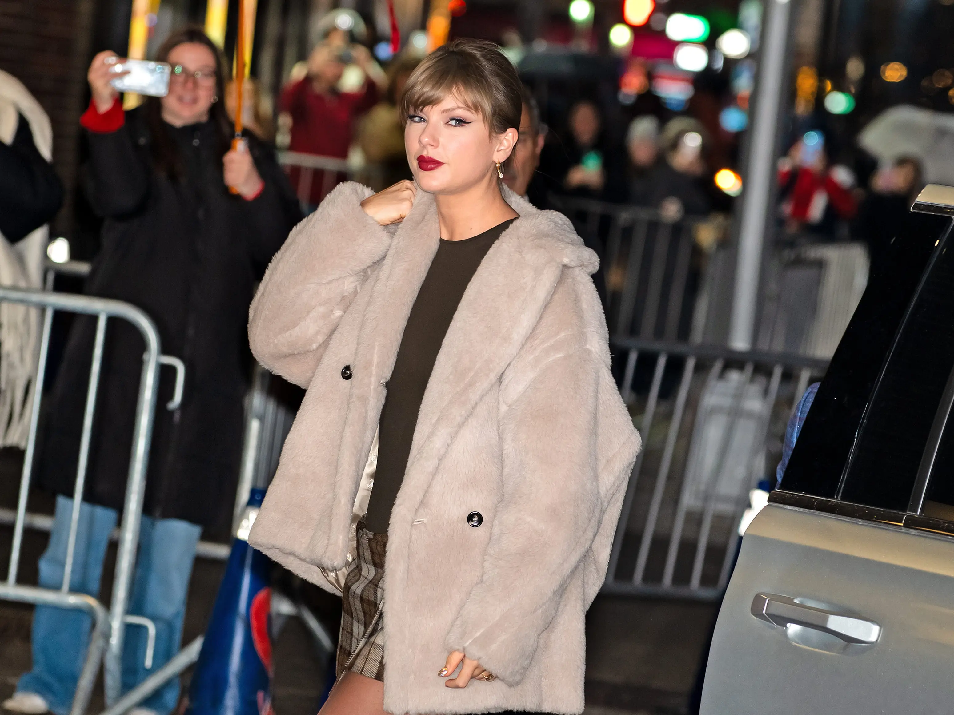 Taylor was pictured in NYC ahead of her appearance on the show to promote her new documentary ( BG048/Bauer-Griffin/GC Images)