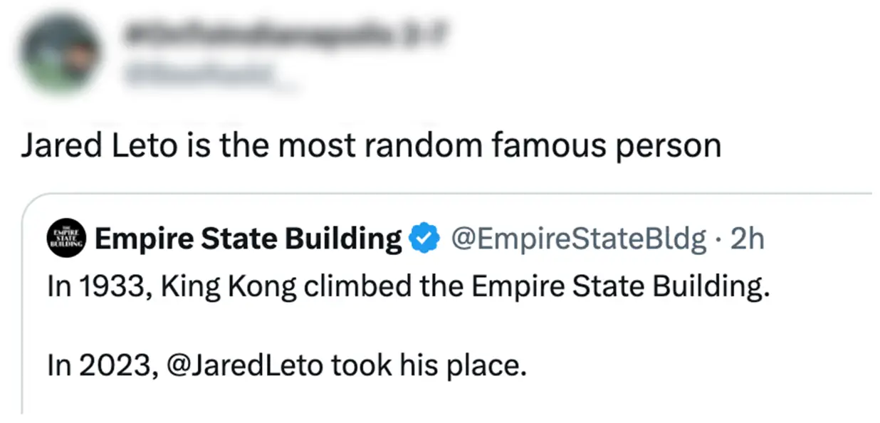 Internet users were left baffled by Jared Leto's decision.