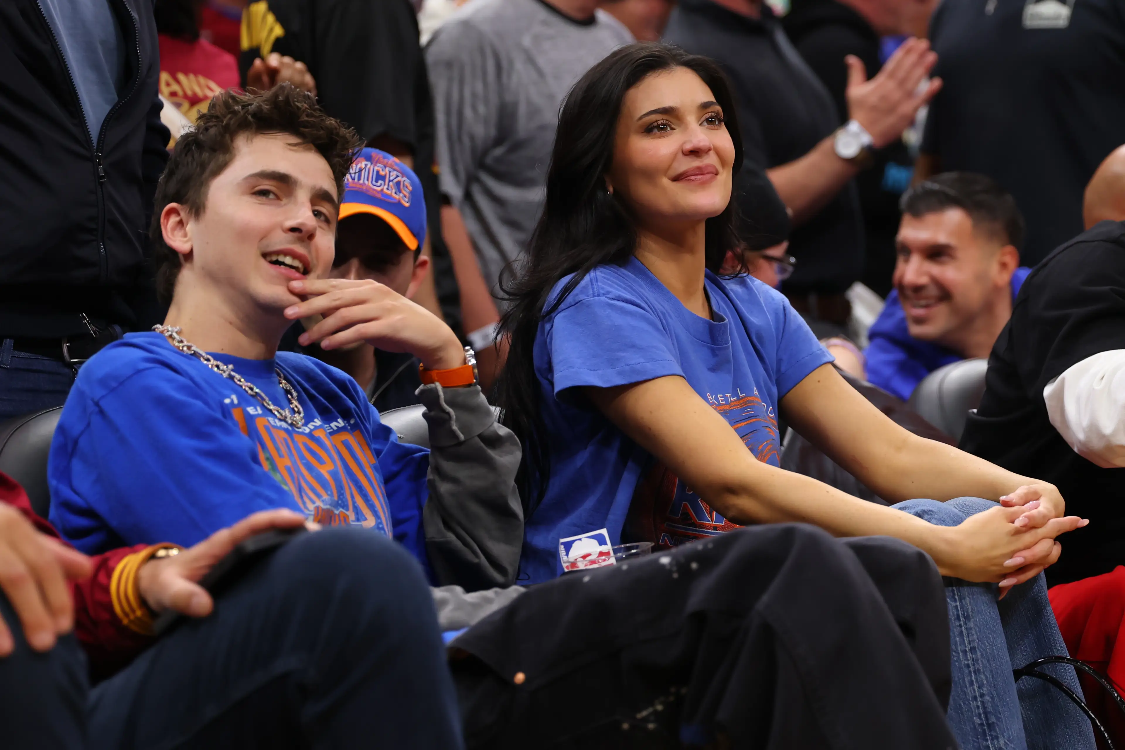 A lip reader has uncovered what the celebrity couple were chatting about courtside (Jason Miller/Getty Images)