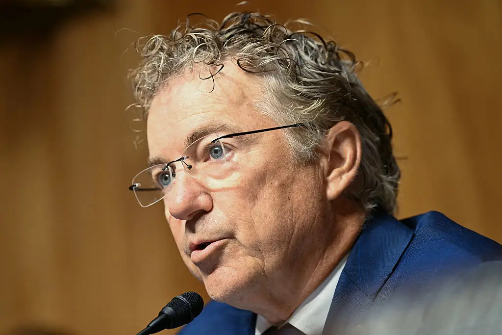 Committee chairman Senator Rand Paul, Republican from Kentucky, questions Dr. Anthony Fauci during a Senate hearing (Alex WROBLEWSKI / AFP via Getty Images)
