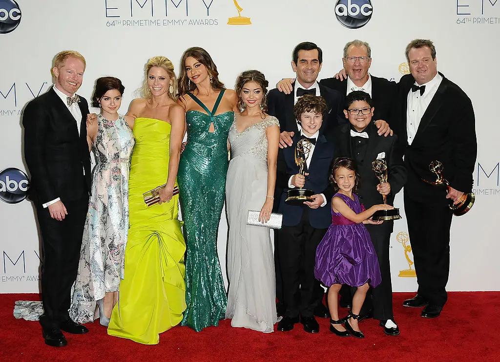 Ariel Winter and Nolan Gould costarred on Modern Family from 2009 to 2020. (Photo by Jason LaVeris/FilmMagic)