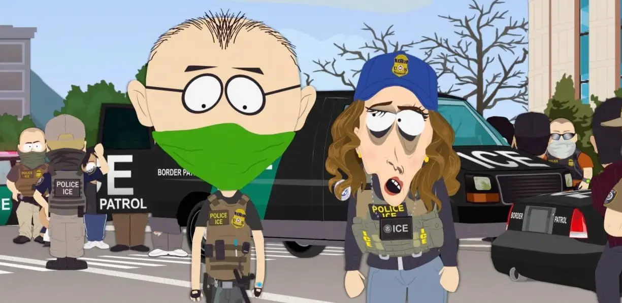 Noem's face was seen melting away in the second episode of the 27th season (Comedy Central)