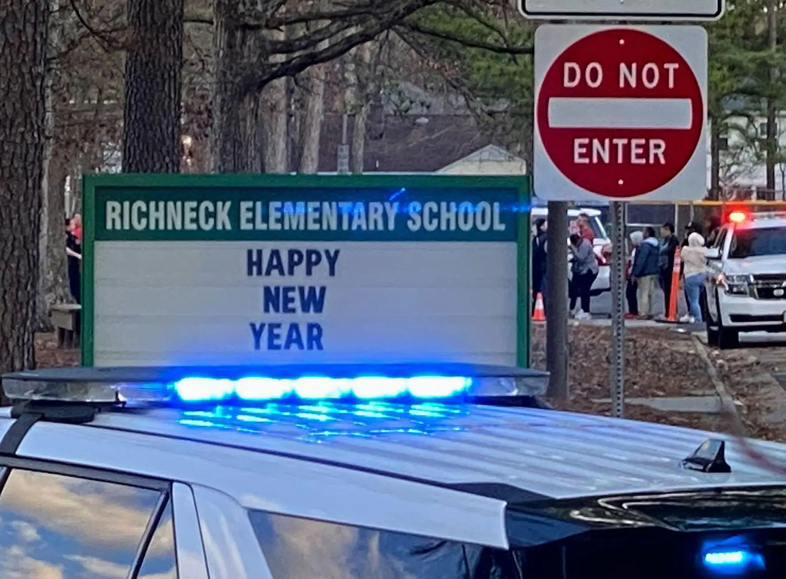 The scene at Richneck Elementary School in Newport News, Virginia.