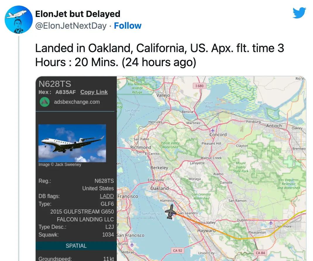 Sweeney's new account shares information 24 hours later.