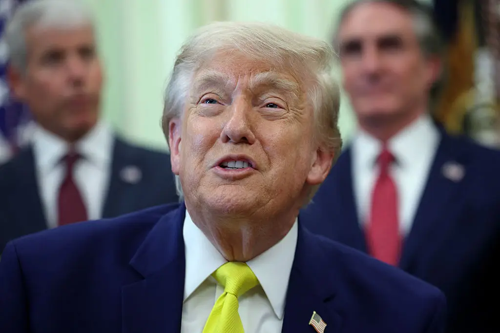 President Trump will be cheering on the New York Knicks at tonight's basketball game (Kevin Dietsch/Getty Images)