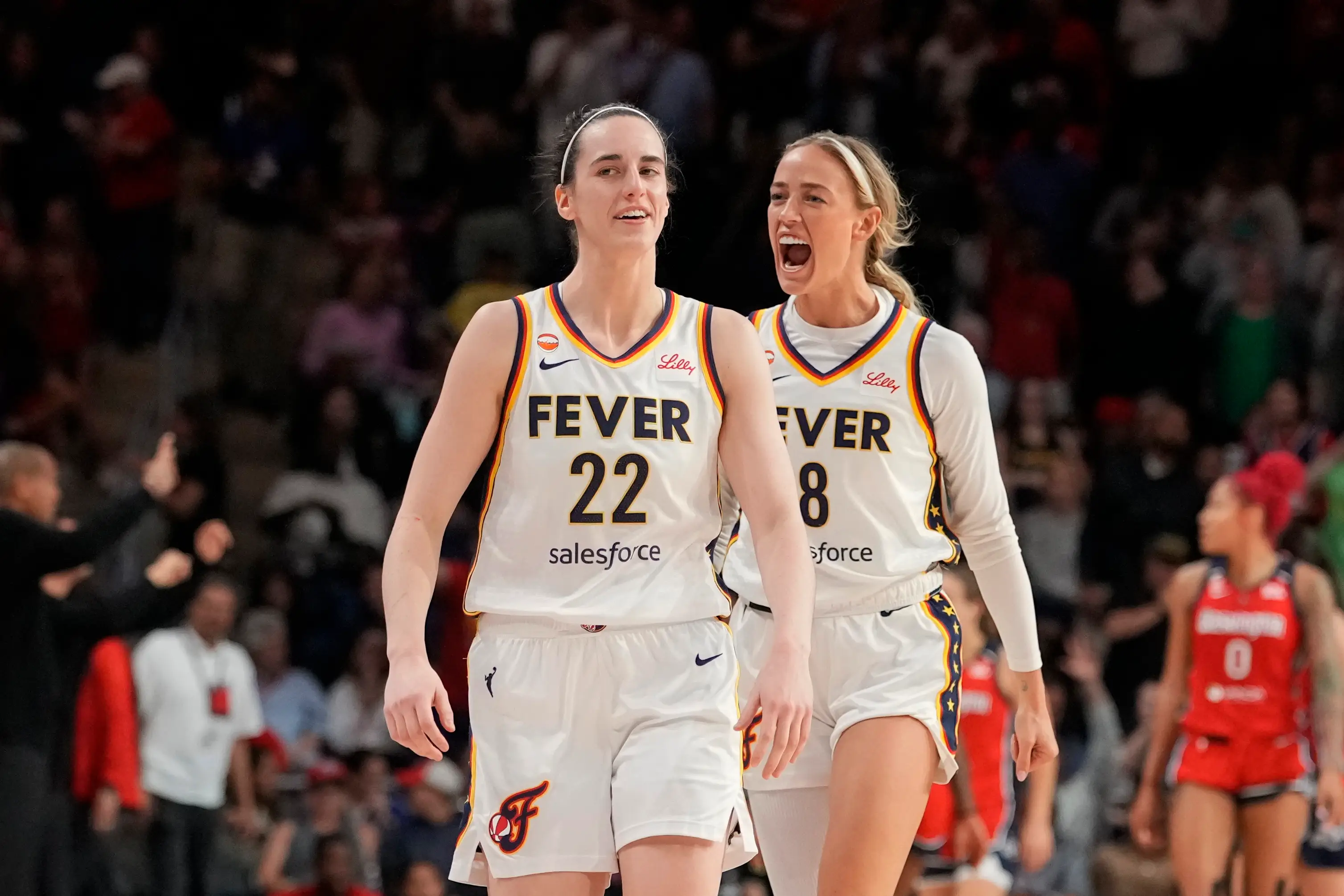 Sophie Cunningham has become one of the most talked-about names in the WNBA this season, largely due to her willingness to physically defend her Indiana Fever teammate Caitlin Clark(Photo by Jess Rapfogel/Getty Images)