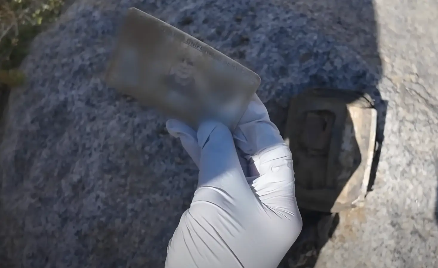 The team of explorers discovered Hagyard's wallet and ID cards (EWU Crew/YouTube)