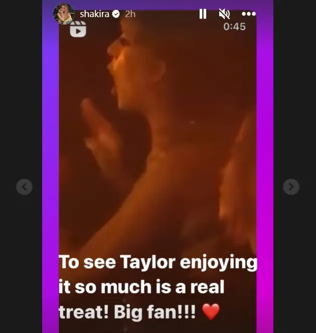 It's safe to say that Shakira is a fan of Taylor Swift.