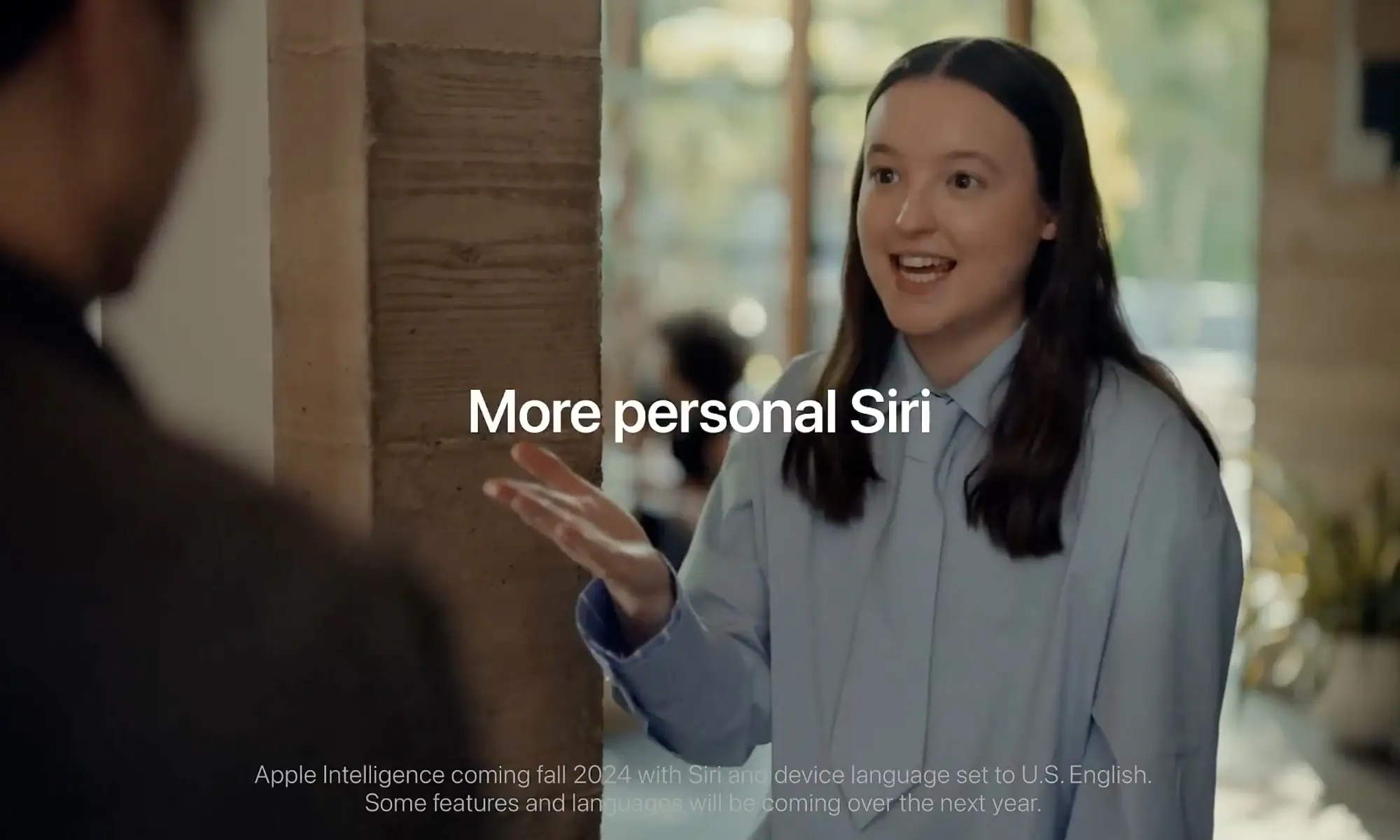 Bella Ramsey in an ad promoting an enhanced Siri (Apple)