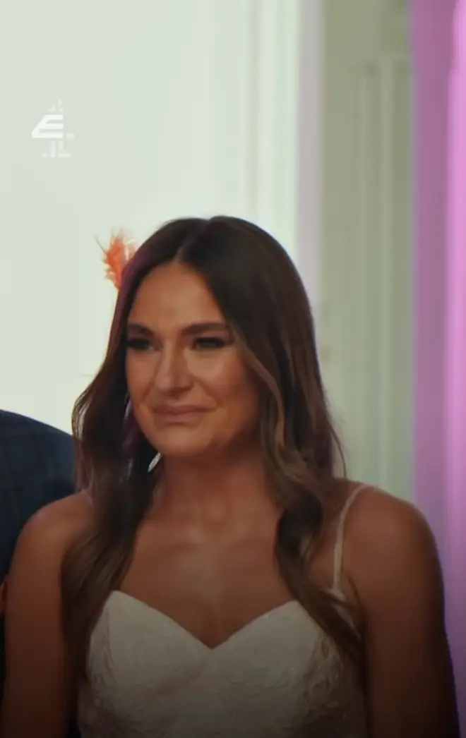 Poor Kristina walked down the aisle on her big day to find her husband donning fake teeth (Channel 4)