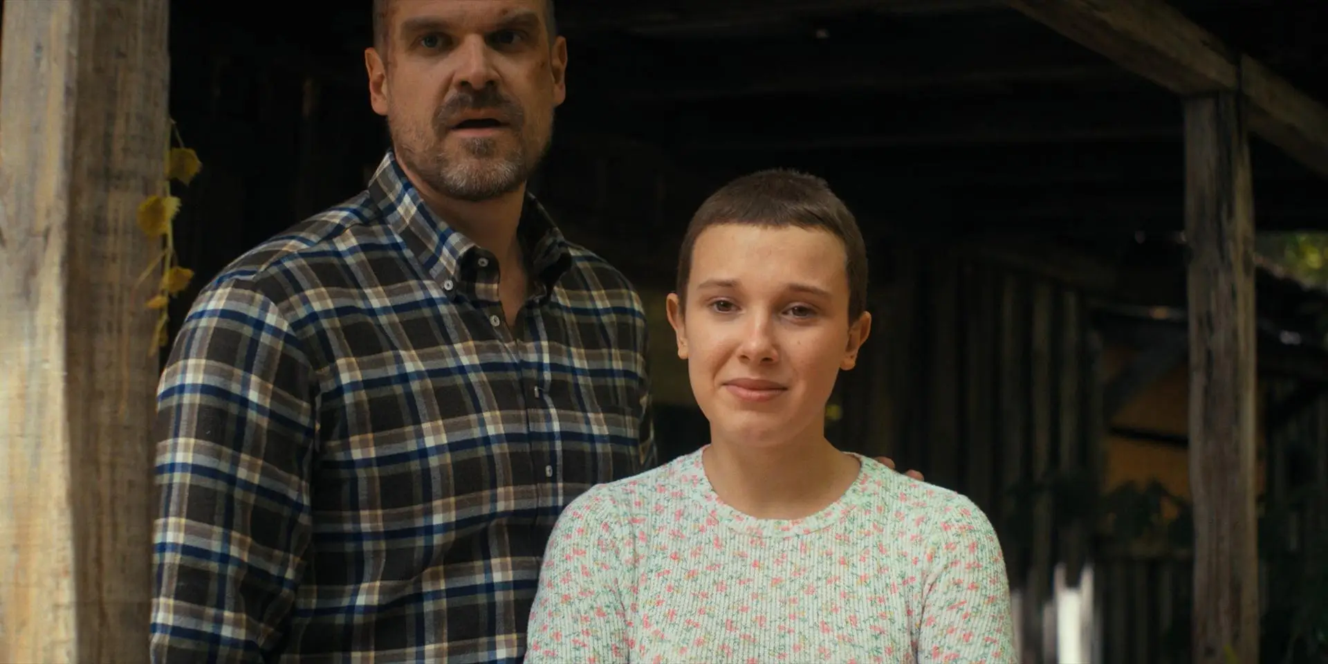 David Harbour and Mille Bobby Brown in Stranger Things (Netflix)