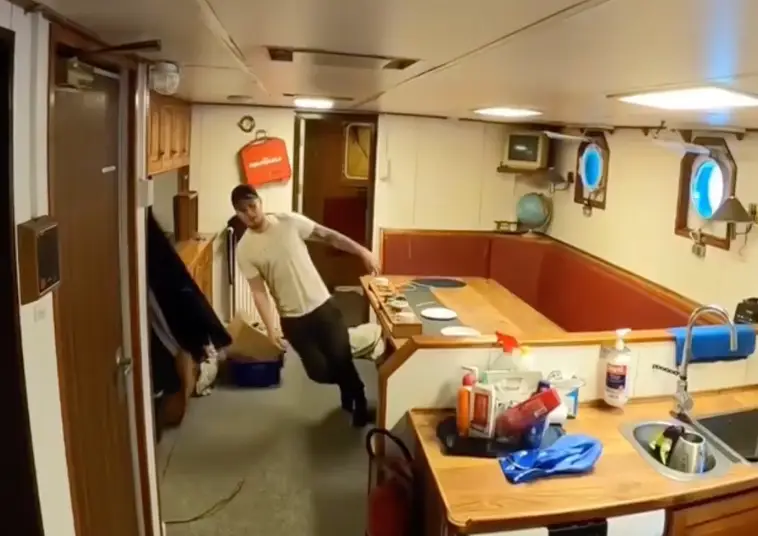 Benjamin is used to being flung around at sea.