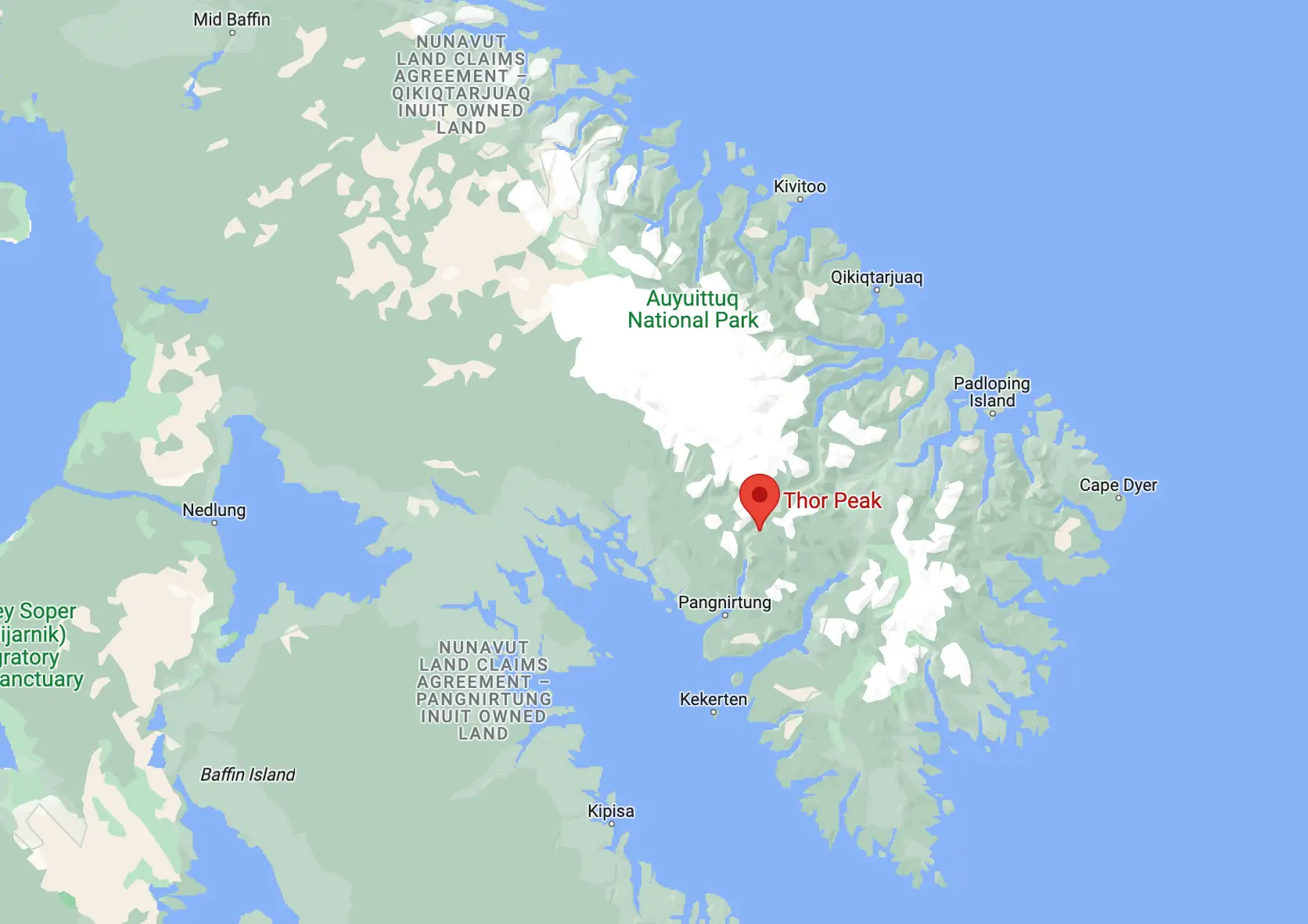 Mount Thor in the Qikiqtaaluk Region in Northern Canada.