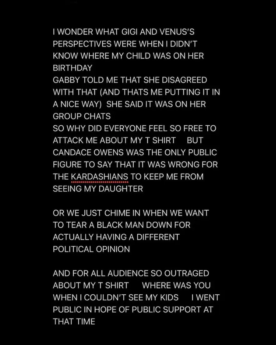 The rapper took to Instagram to say it wasn’t fair that the public ‘attacked’ him over the t-shirt. Instagram/kanyewest