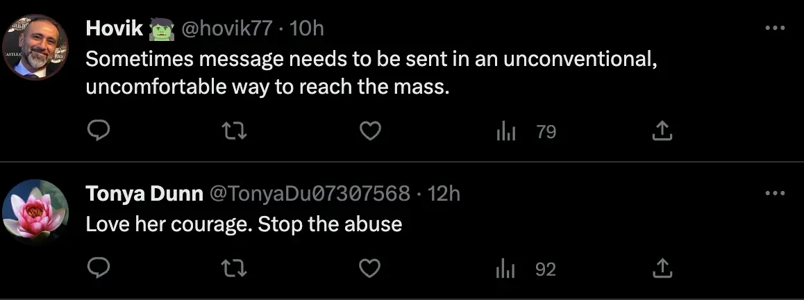 Many social media users flooded to Jaberi's defence.