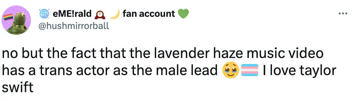 Fans celebrate seeing a transgender man on screen.