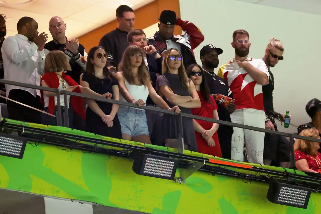 Taylor Swift watching from the stands (Gregory Shamus/Getty Images)