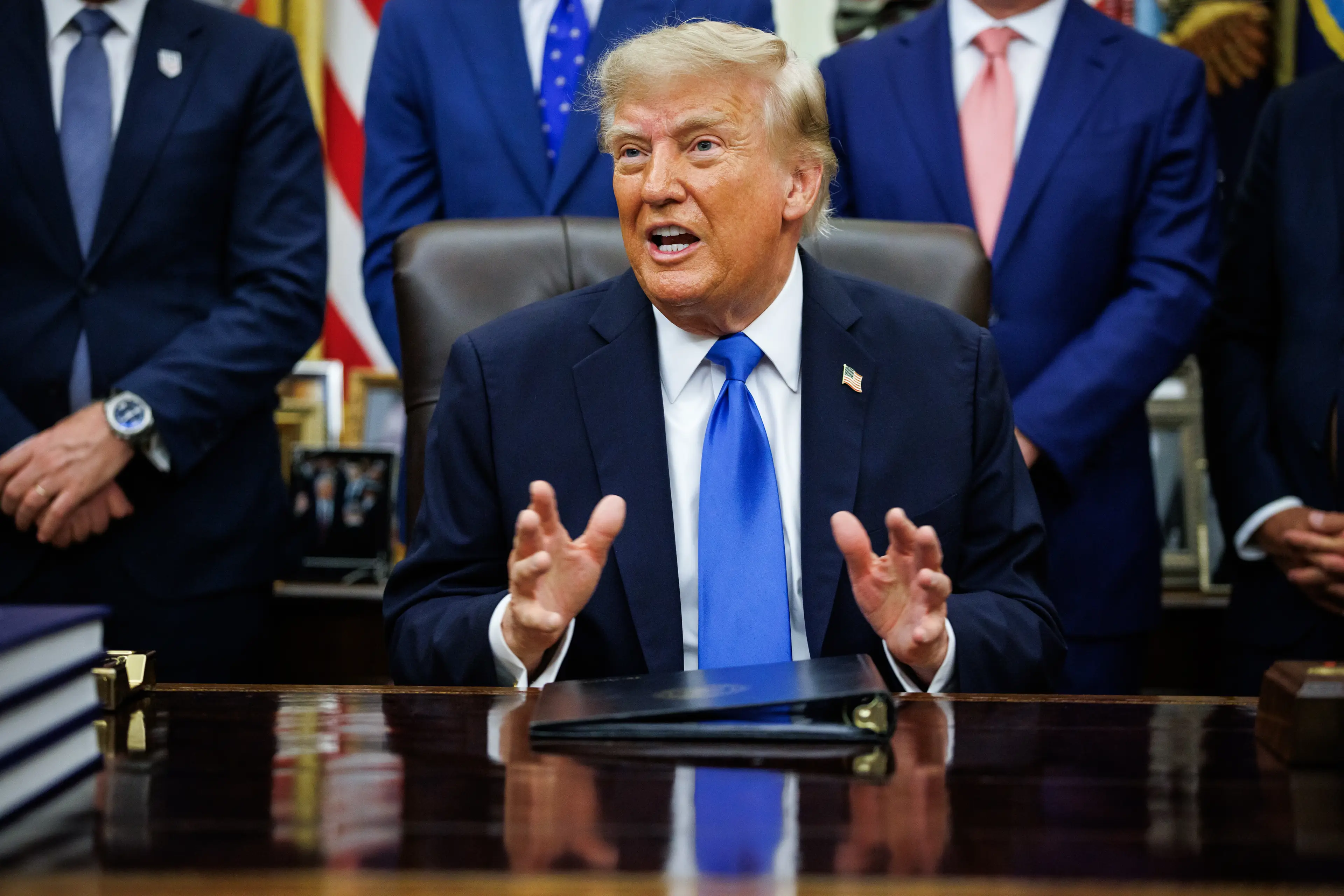 Trump''s policy decisions have caused increasing alarm across the globe (Samuel Corum/Sipa/Bloomberg via Getty Images)