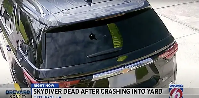 The parachute appears to be fully open.