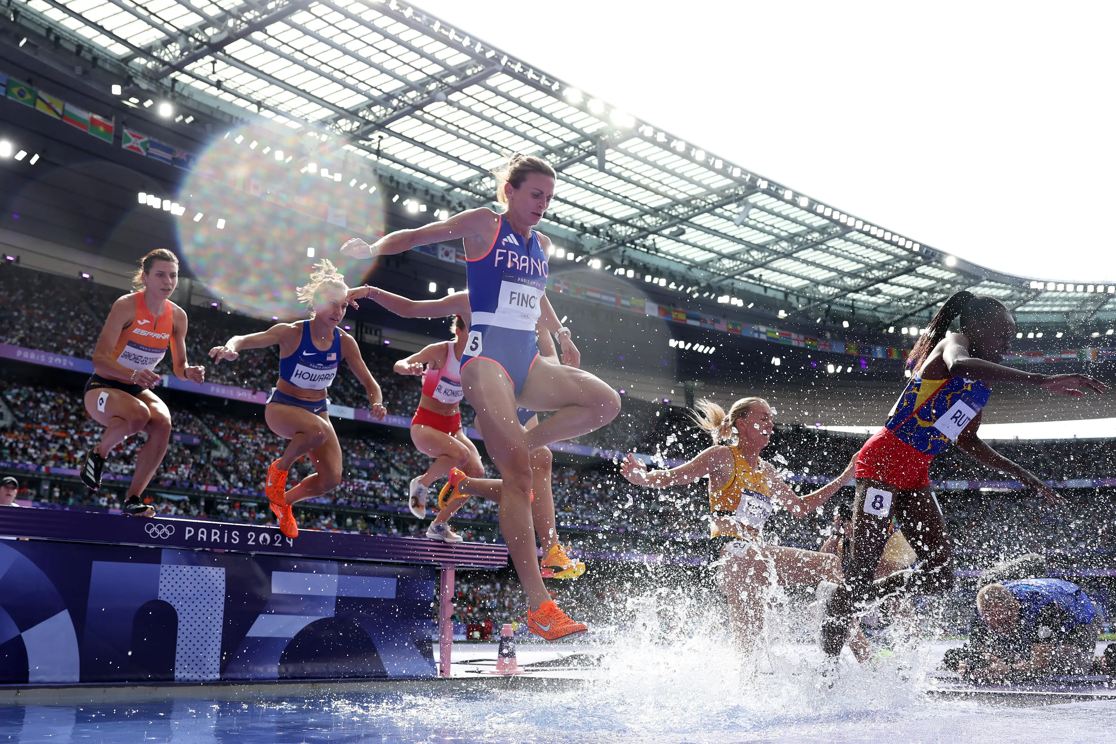 France's Alice Finot competes in the steeplechase. (Christian Petersen/Getty Images)
